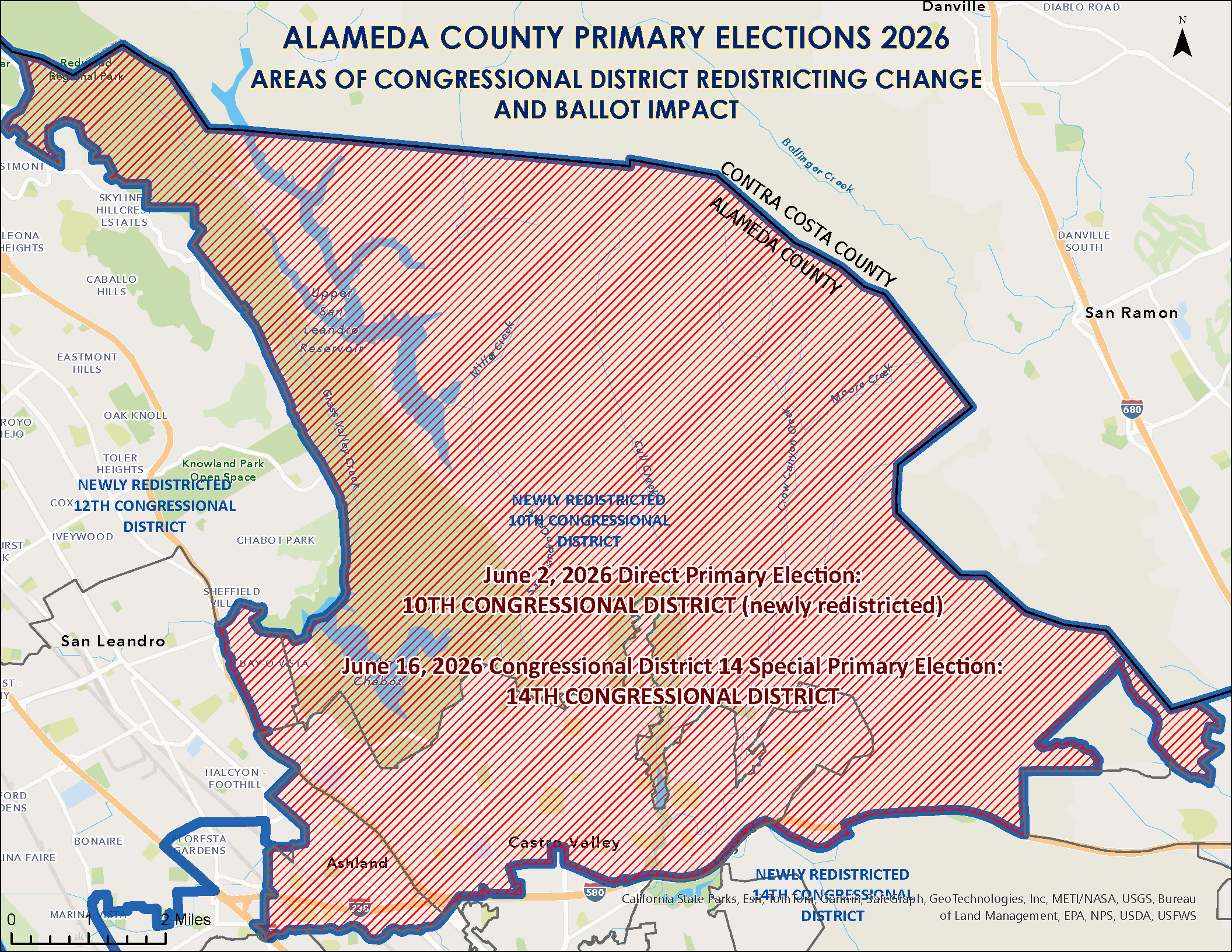 Areas of Congressional District Redistricting Change and Ballot Impact