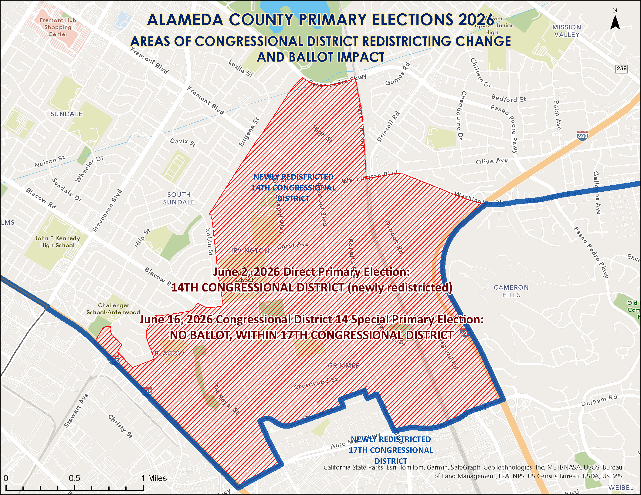 Fremont Areas of Congressional District Redistricting Change and Ballot Impact
